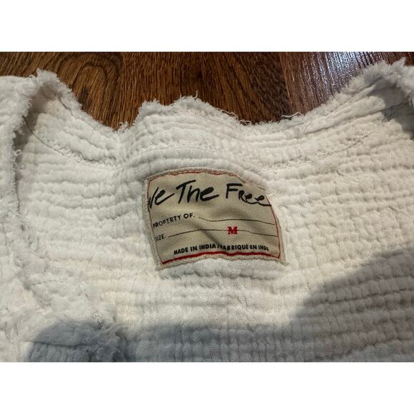 We The Free Women's Horizon Double Gauze Cotton Top – White – Size Medium - Picture 4 of 7